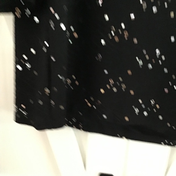 JM Collection women’s. Size 1X, Black, sequined blouse - Picture 3 of 7